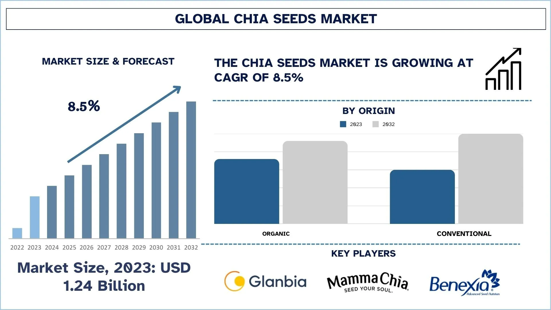 Chia Seeds Market Report, Size, Share, Growth, Trends & Forecast 2032